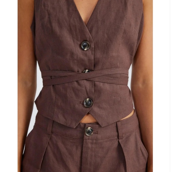 Women's Brown Button Down Shirt - Picture 1 of 5